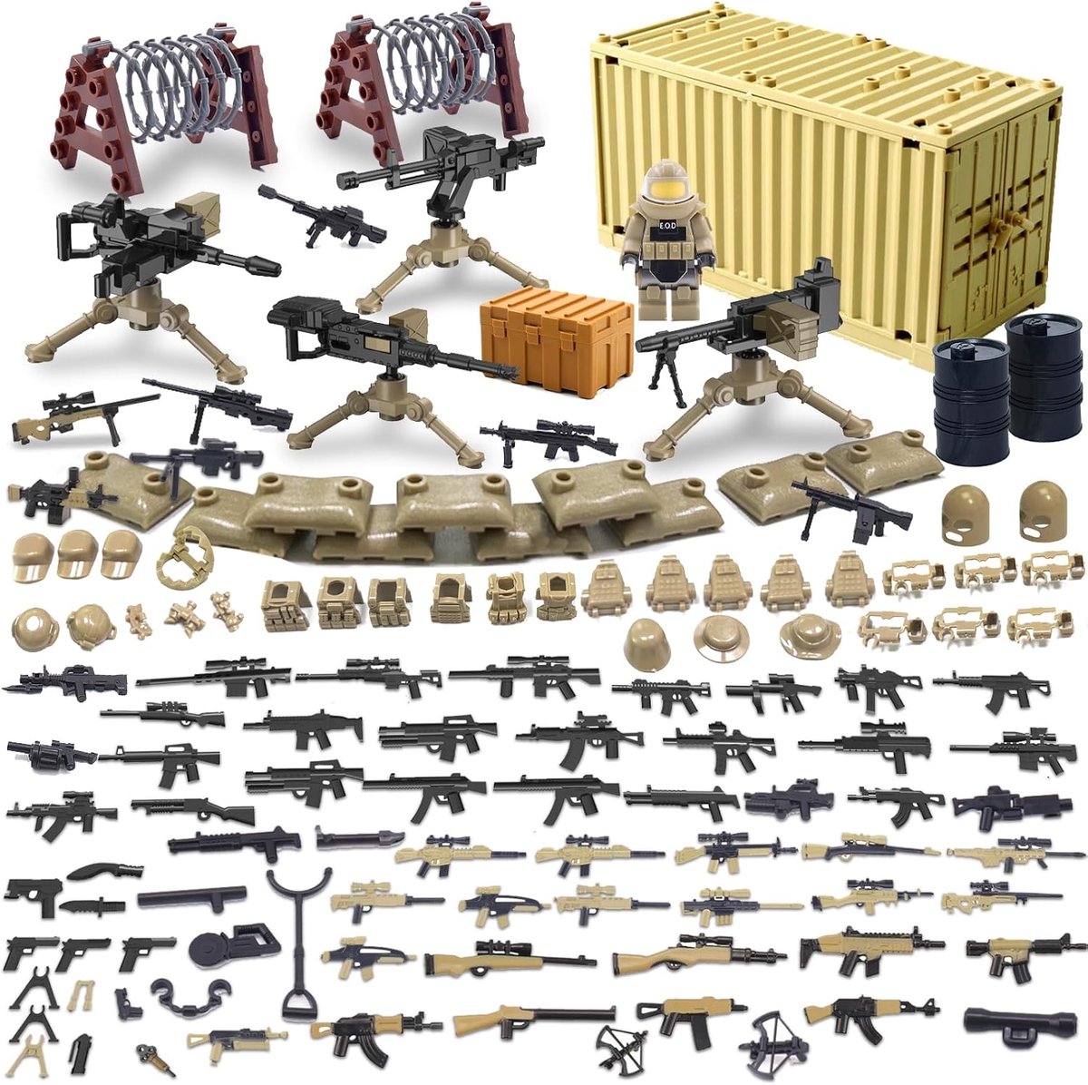 Speelgoedset, 129 Delige Soldaten WW2 Wapenset, Militaire Speelgoedset, Militaire Wapenset, Militaire Figuren, Soldatenfiguren, Bouwsteenspeelgoed voor Fans