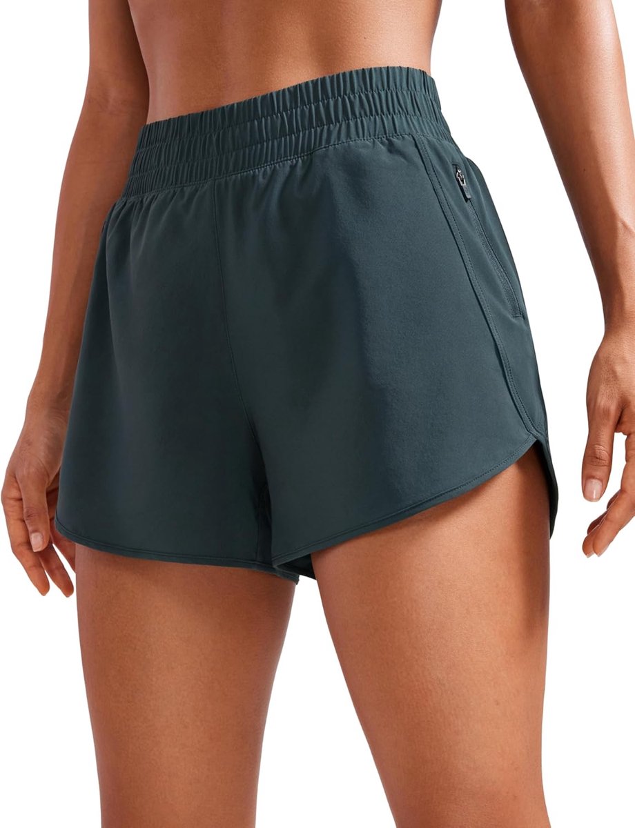 Shorts 3'' | Hoge taille, voering van mesh, sneldrogend, lichtgewicht, ritszak, voor dames