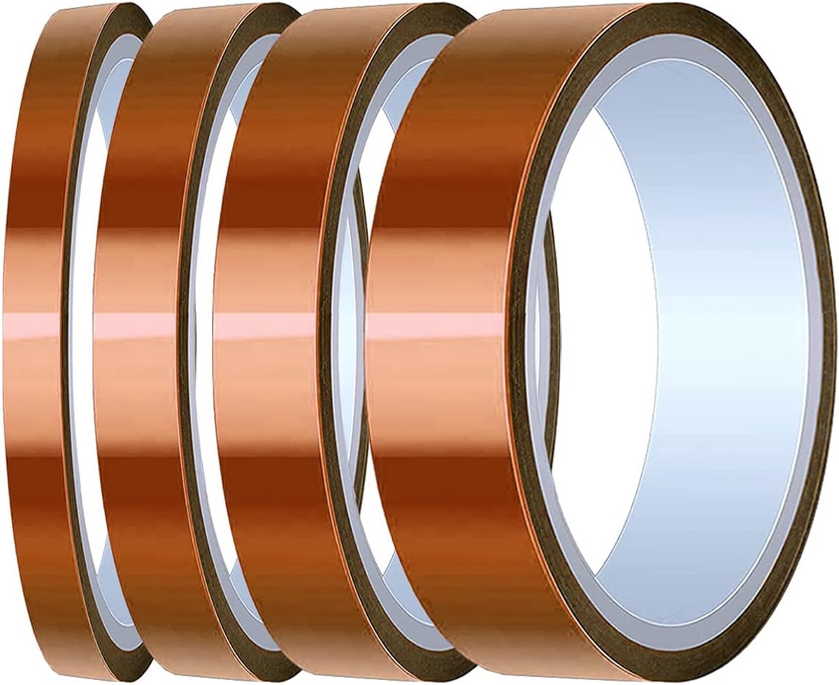 4 rollen hoge temperatuur tape Polyimide hittebestendige tape 4 maten