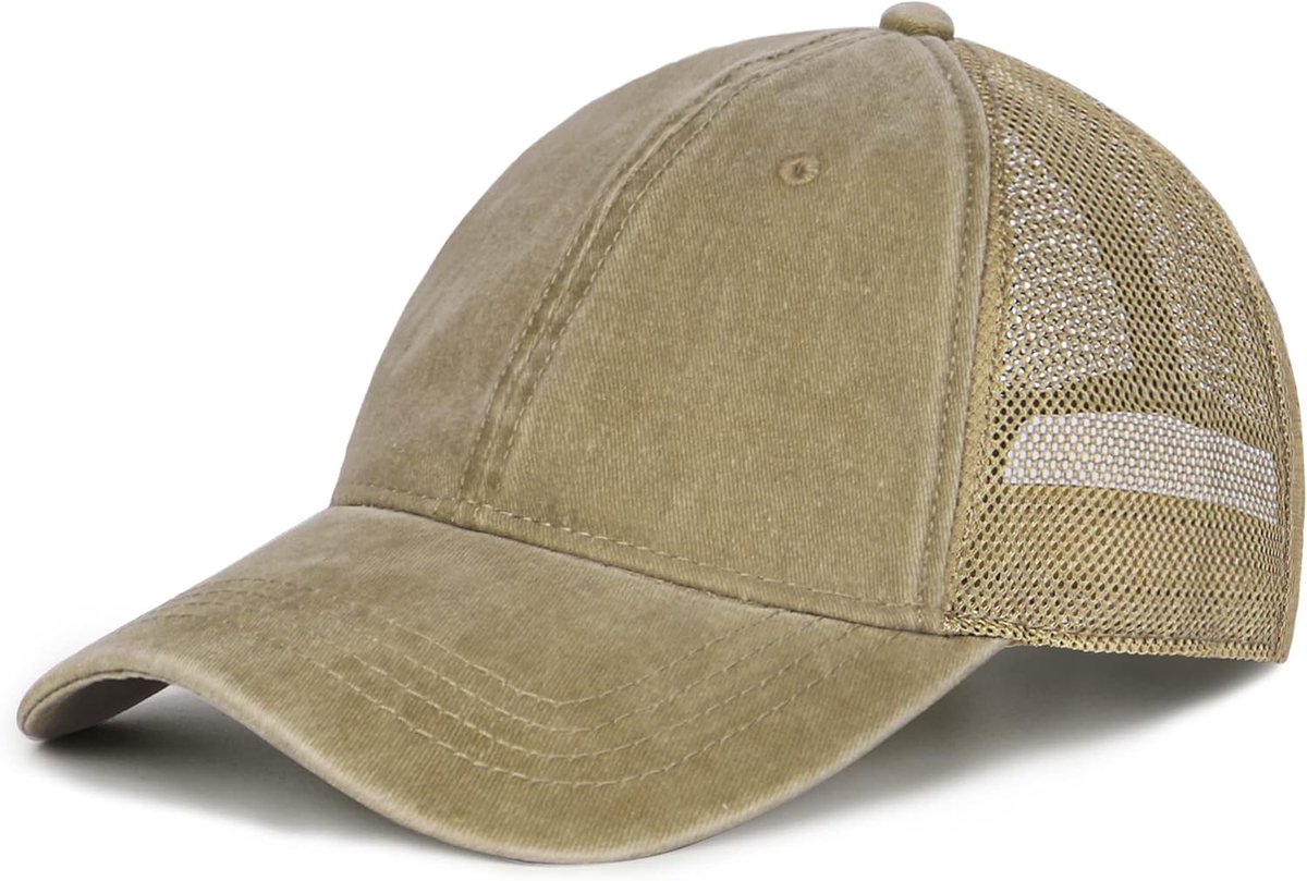 X-Large Gewassen Trucker Caps Hoeden Vintage Mesh Baseball Cap Oude Look Running Cap Koeling Sport Hoeden Fit Hoofd 21.5"-25.5"