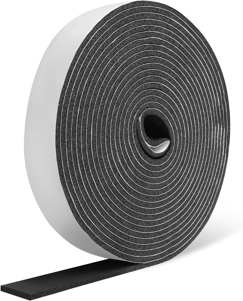 Deurrubberen tape - 10mm breed - Neopreen - Geluidsisolatie en schokbescherming voor ramen en deuren - ShopVlot