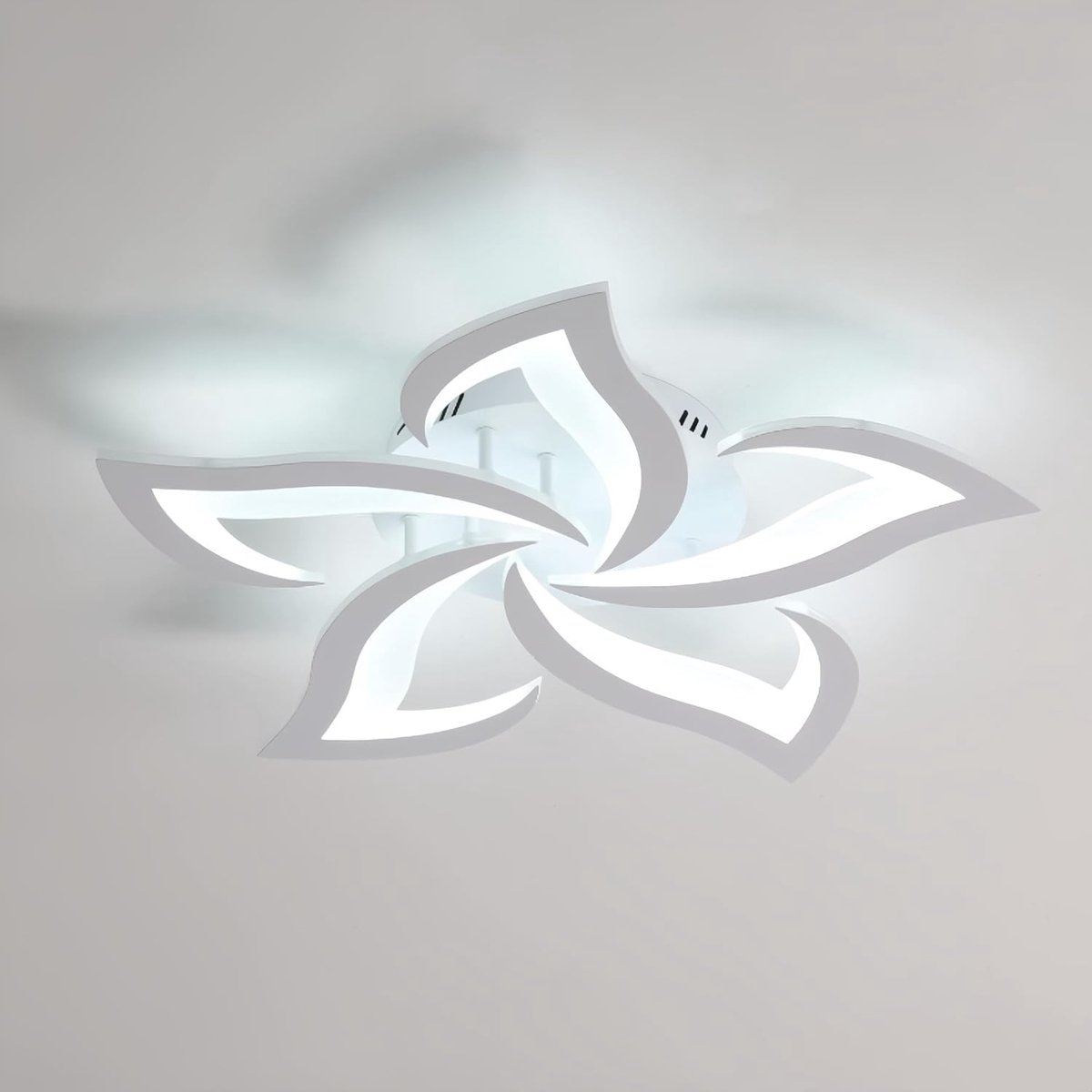 LED Plafondlamp 60W 6750LM, Modern Bloemblaadjes Design, 6500K Koel Wit, Ø60 cm voor Woonkamer Slaapkamer Eetkamer Badkamer