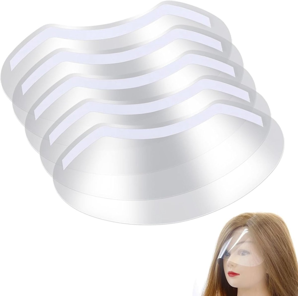 Set van 100 Transparante Oogbeschermers voor Douche, Wasbaar en Herbruikbaar, Ideaal voor Microblading en Wimperextensions - Zacht en Comfortabel, Perfect voor Thuisgebruik en Kappers (20 x 9 cm)