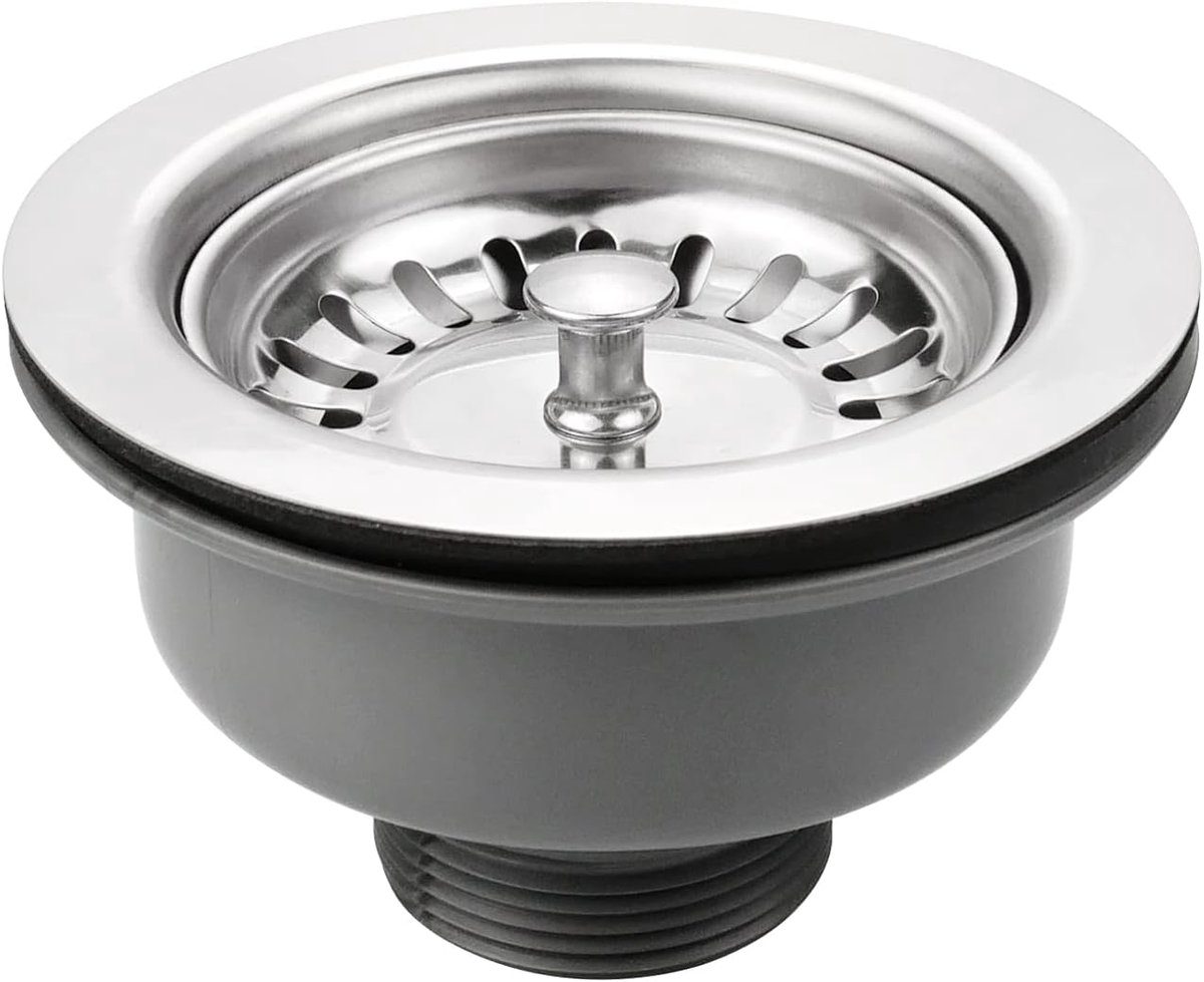 SnelShoppen - Ø 114mm Roestvrijstalen Keukenafvoer Stopper met Zeef - Ideaal voor 83-90mm Gootsteen - Dikke Ontwerp, Hoge Temperatuur Weerstand, Makke