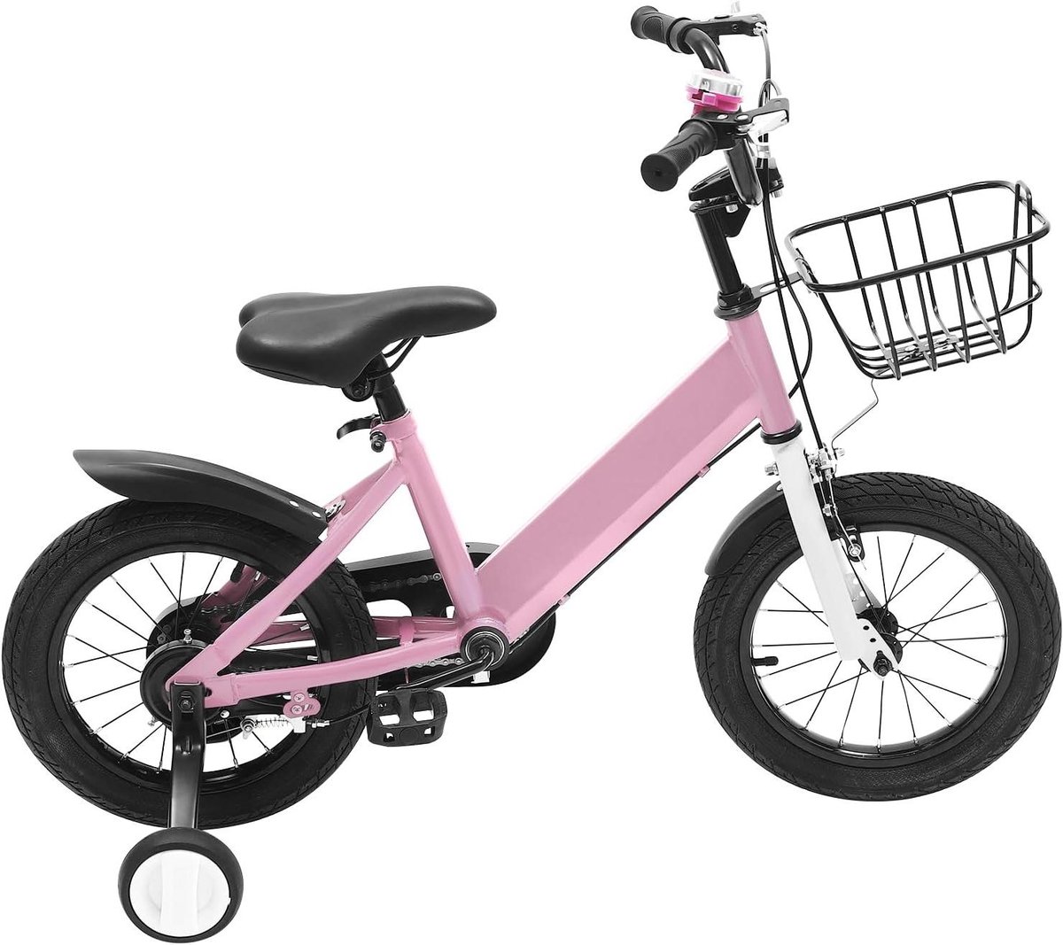 Kinderfiets 14 inch Jongensfiets Kinderloopfiets Leren Fietsen Met Steunwielen 92-120 cm Blauw