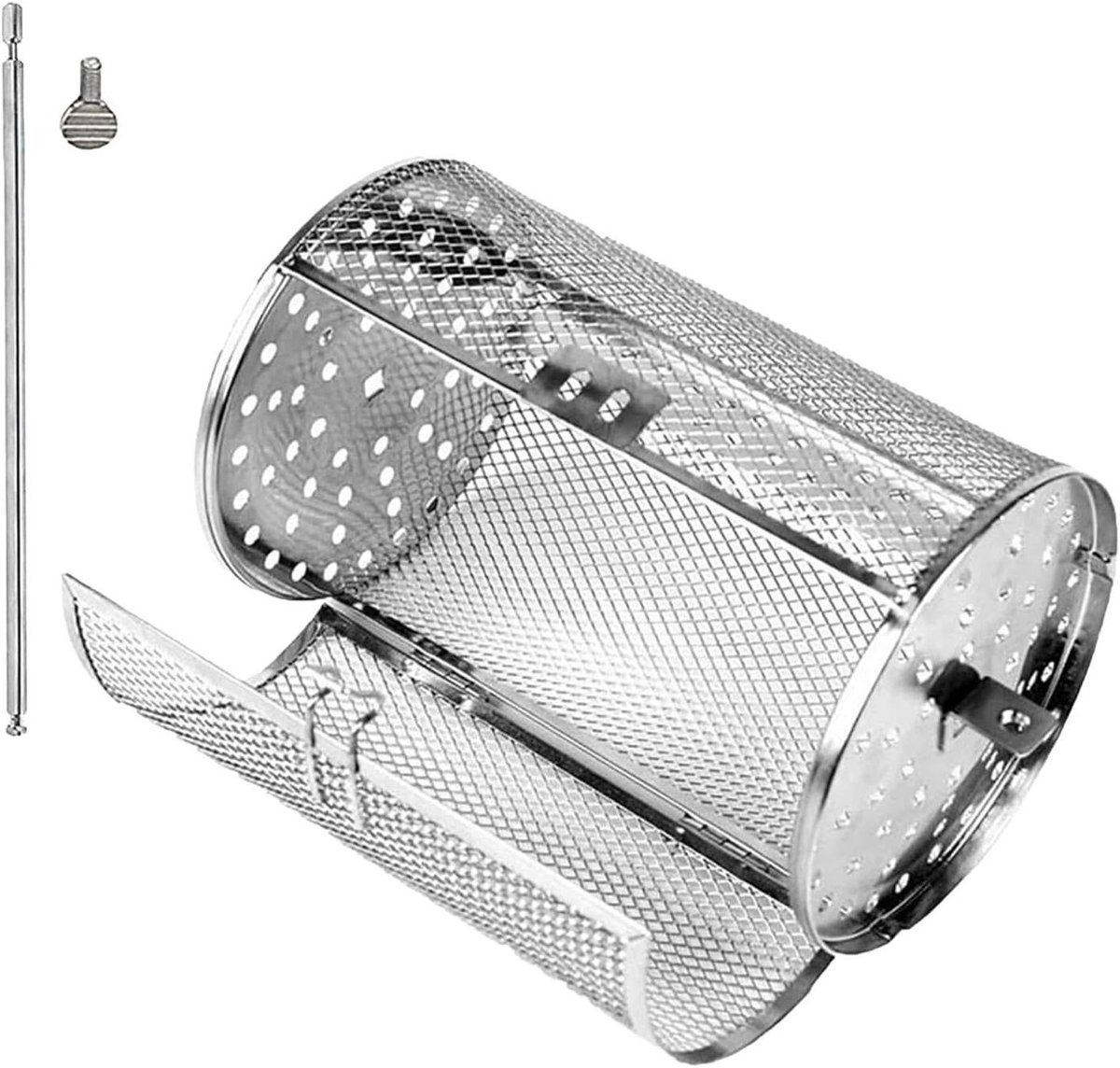 Grillmand Roterend - Airfryer Mand BBQ - Gelijkmatig Grillen - 360 Graden Draaien - 22 x 14.5 x 14.5 cm