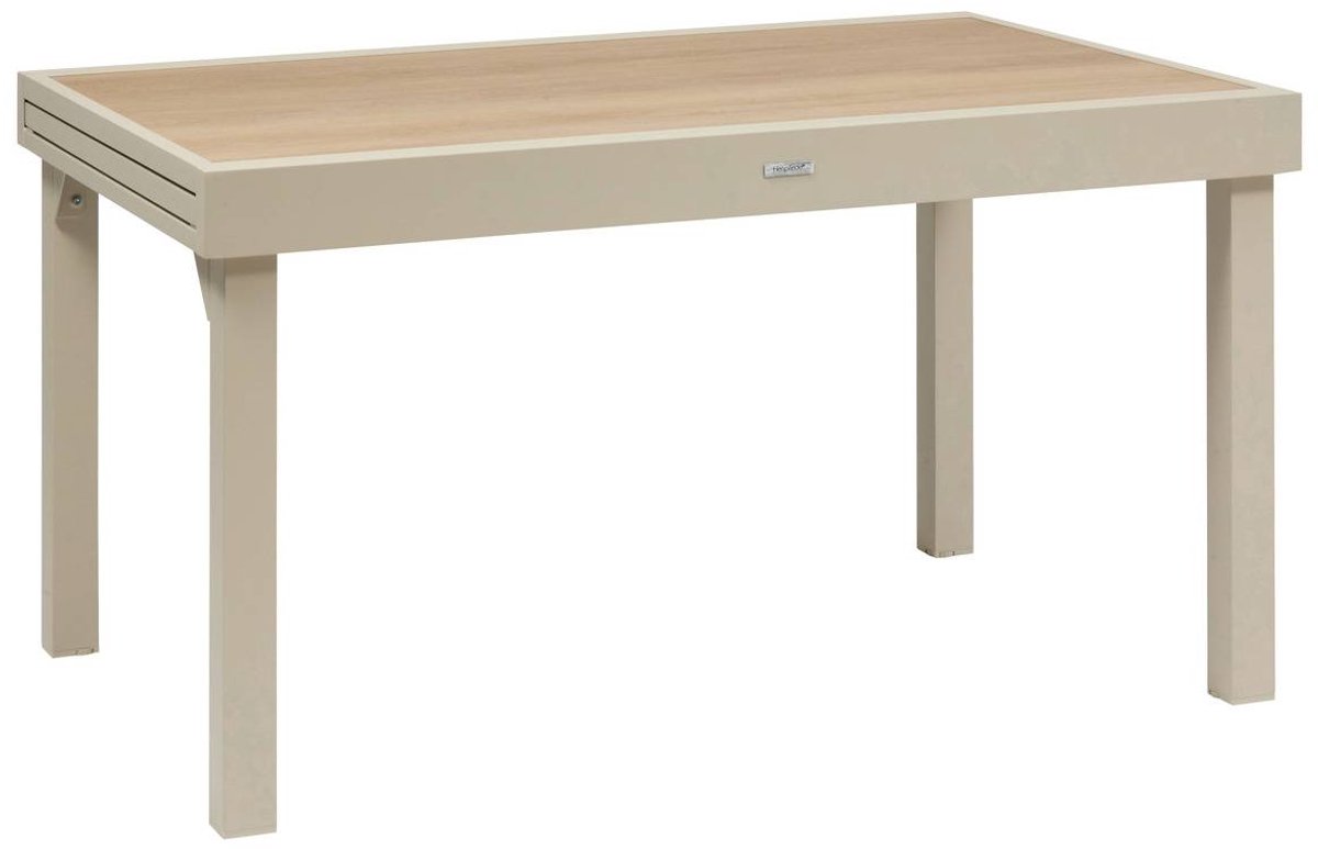 Uitschuifbare tuintafel voor 10 personen van aluminium en glas PIAZZA