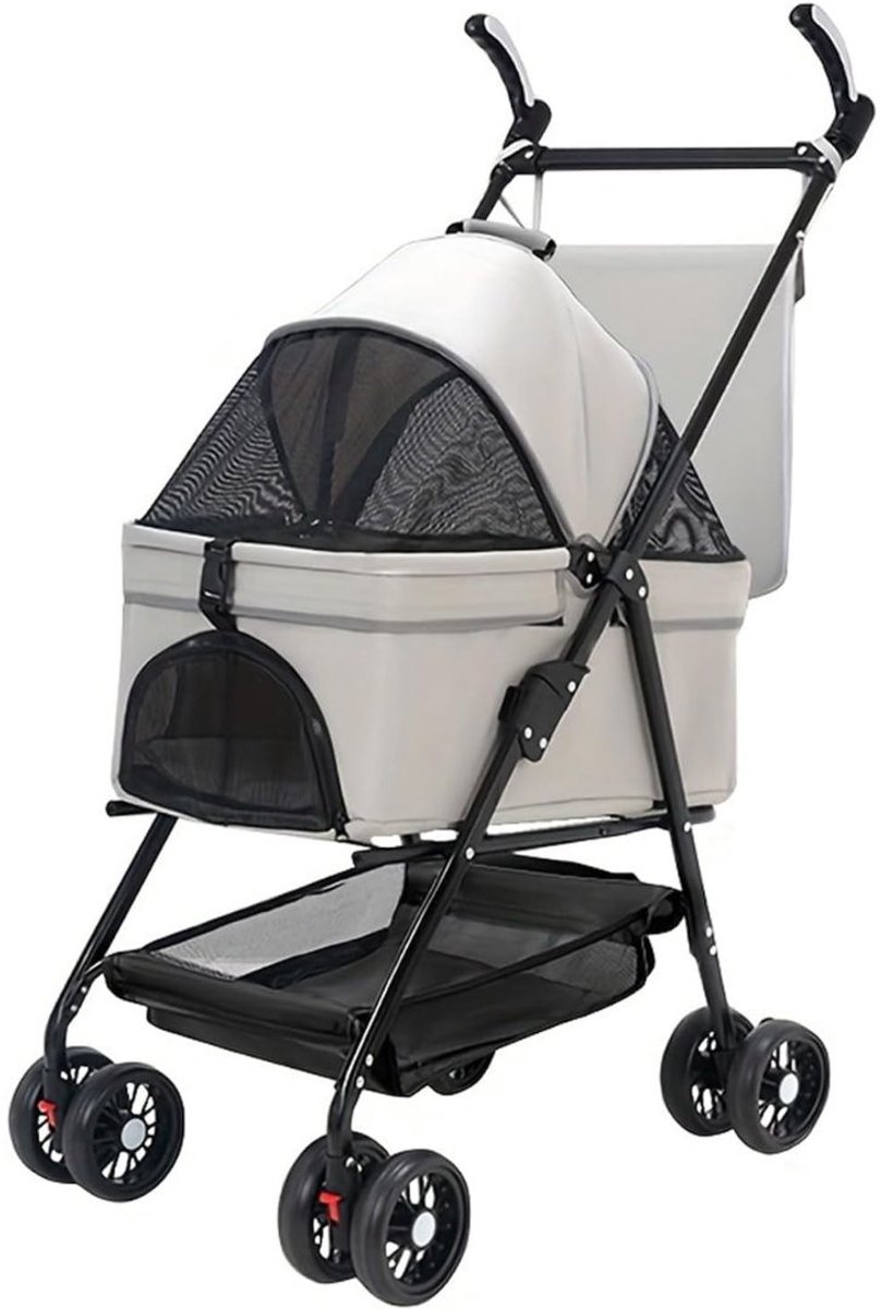 SP® Hondenbuggy - Hondenkar - Luxe Wandelwagen voor Huisdieren - Zwart/Grijs - 49cm x 20cm x 79cm