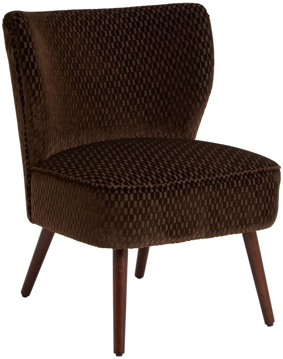Chiara-fauteuil van fluweel, hoogte 80 cm, bruin