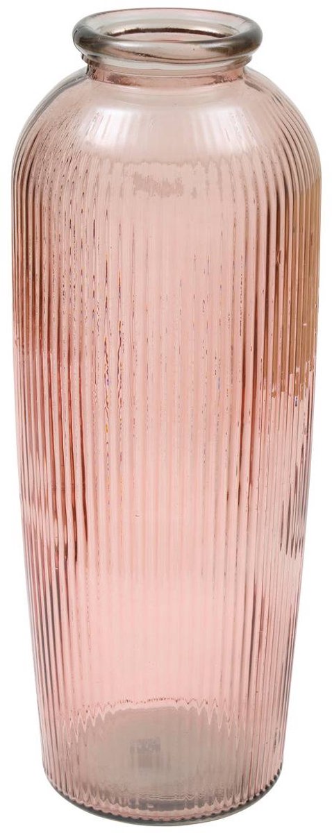 Grote, geribbelde vaas van gerecycled glas LUZ