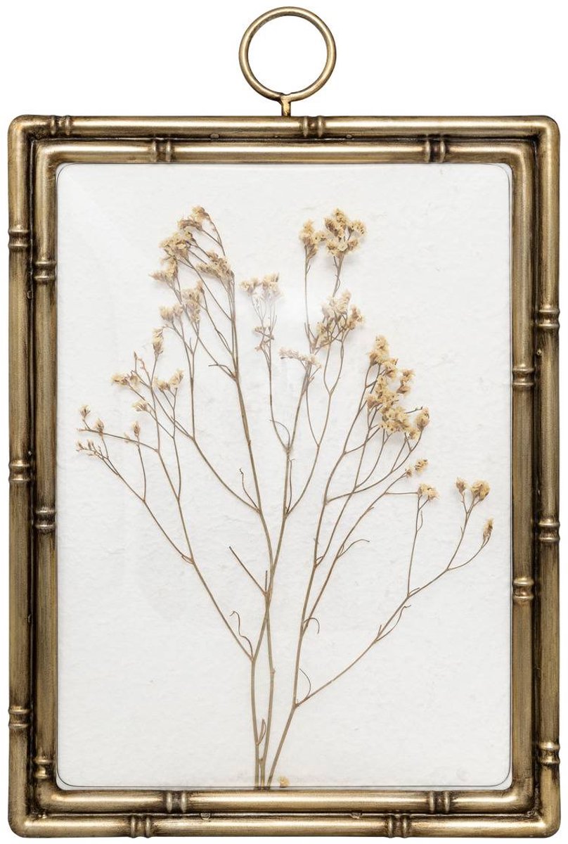 Atmosphera Jonas Wanddecoratie fotokader met bloemen - 46x30cm - Bruin