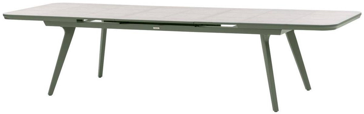 Uitschuifbare tuintafel voor 12 personen van aluminium en glas PULPY