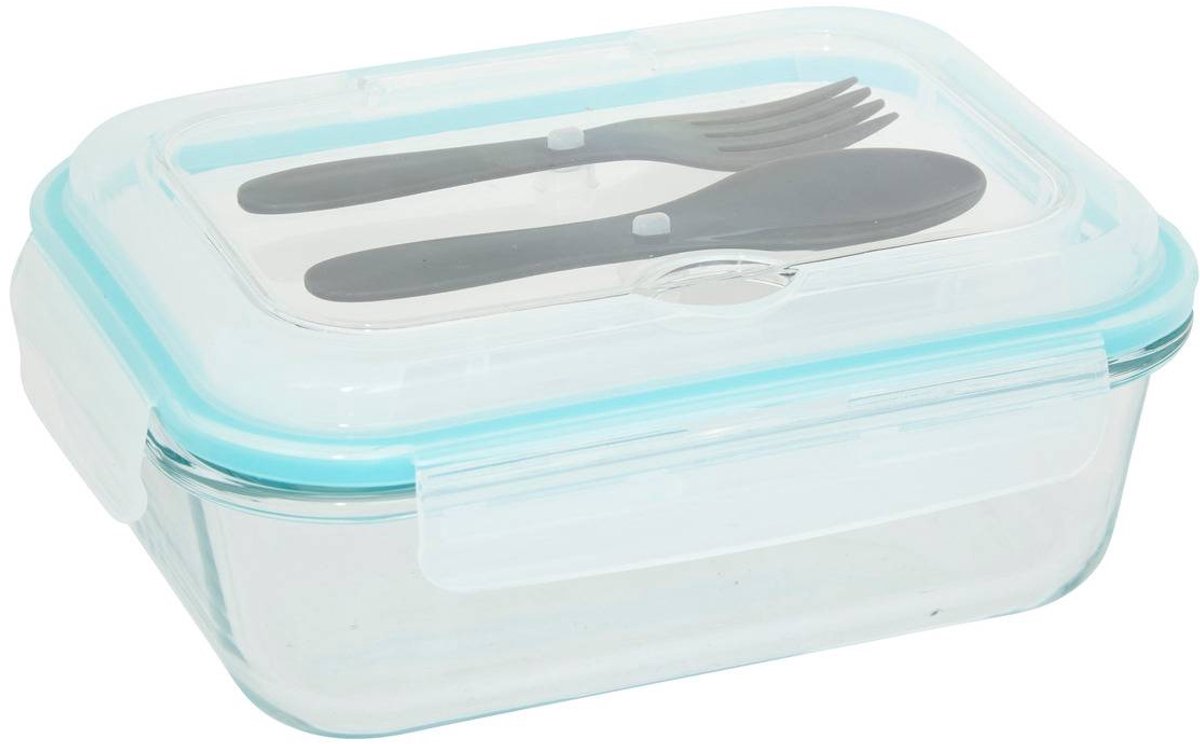 Glazen lunchbox met bestek CLIPEAT VERRE