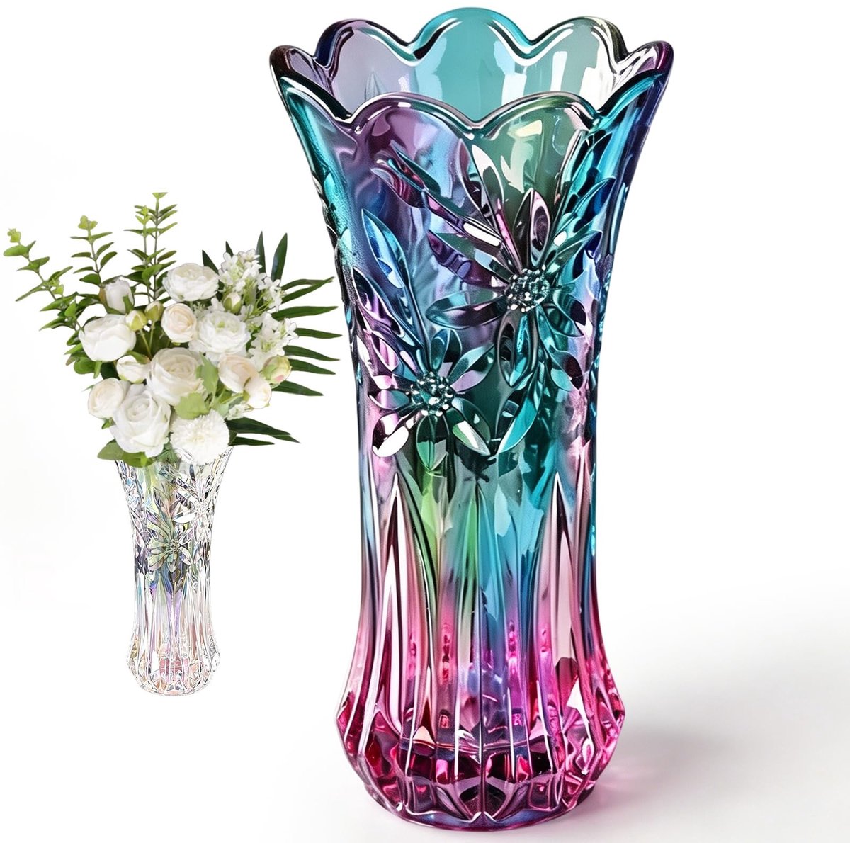 Omgoods - Stabiele Glazen Vaas van 24 cm voor Diverse Decoraties