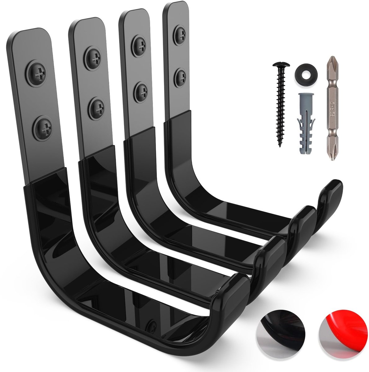 Omgoods - Heavy Duty J-Haakset voor Wandmontage, 2 Stuks, 25kg Draagcapaciteit