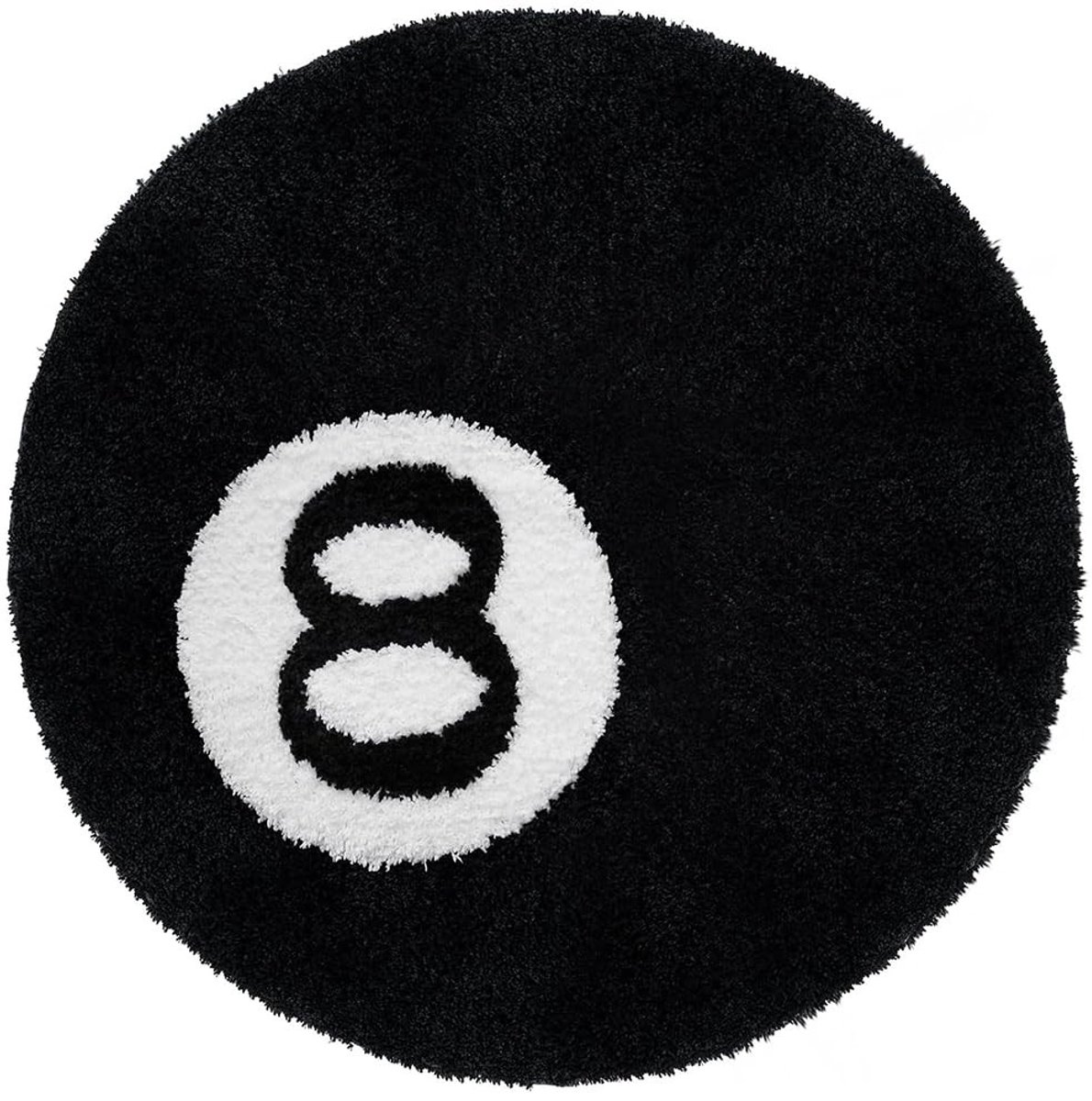 Omgoods - Billiard Carpet voor Kinderen met 8 Ball Design, Rond 60 x 60 cm