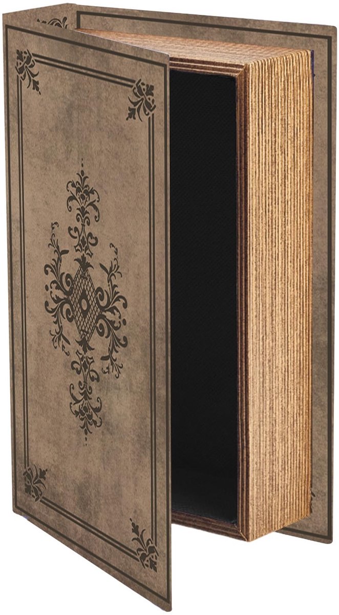 Omgoods - Vintage Boekopbergdoos met Bruin Gothic Patroon