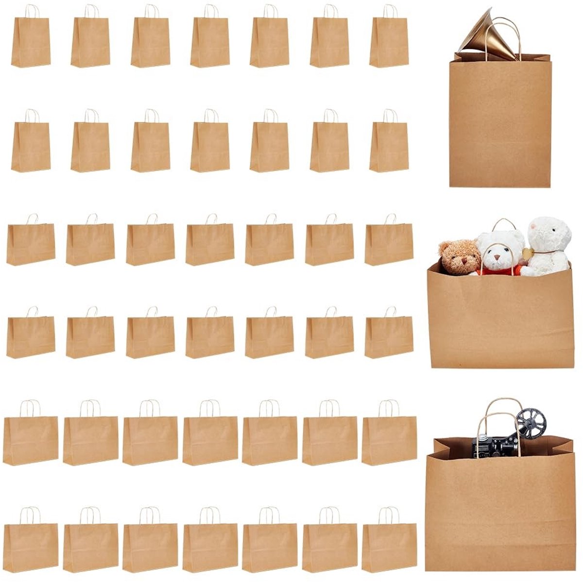 Omgoods - Set van 45 Papieren Draagtassen in 3 Maten