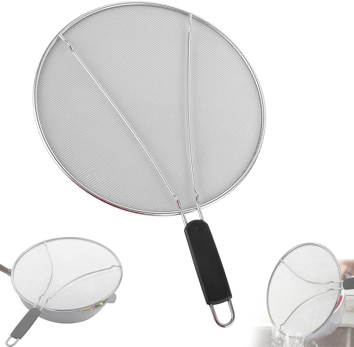 Omgoods - Spatscherm voor Koekenpan 33 cm - Effectieve Spatbescherming