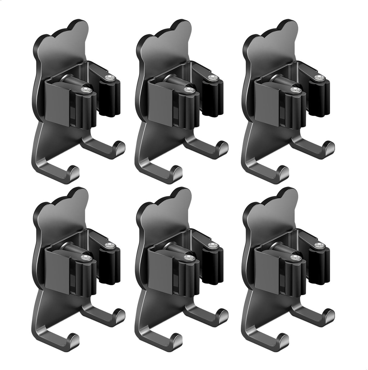 Omgoods - Wandbezemhouder zonder Boren - Set van 8