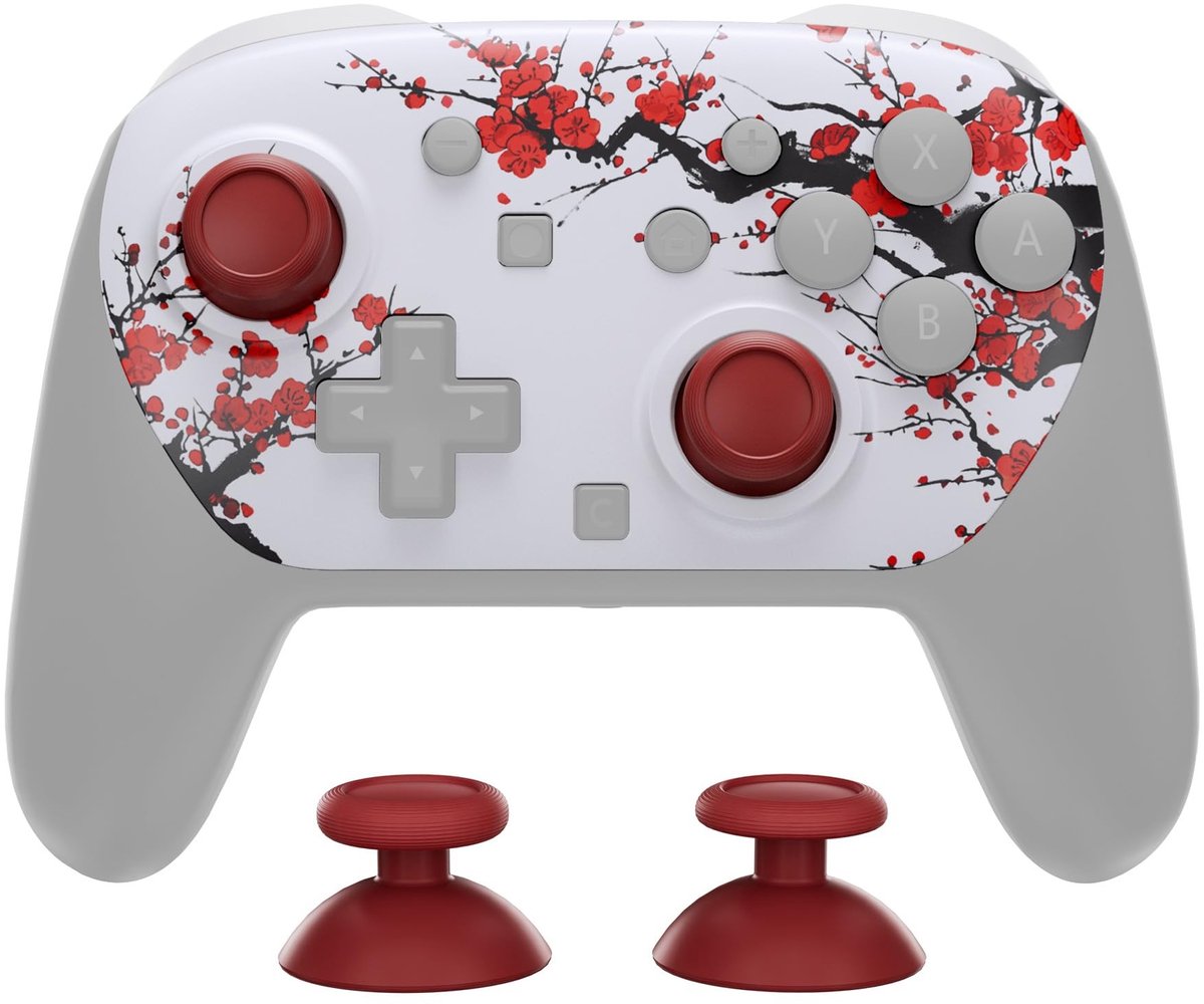 Omgoods - Vervangende Faceplate voor Nintendo Switch 2 Pro Controller met Joysticks en Schroevendraaier - Winter Blossom