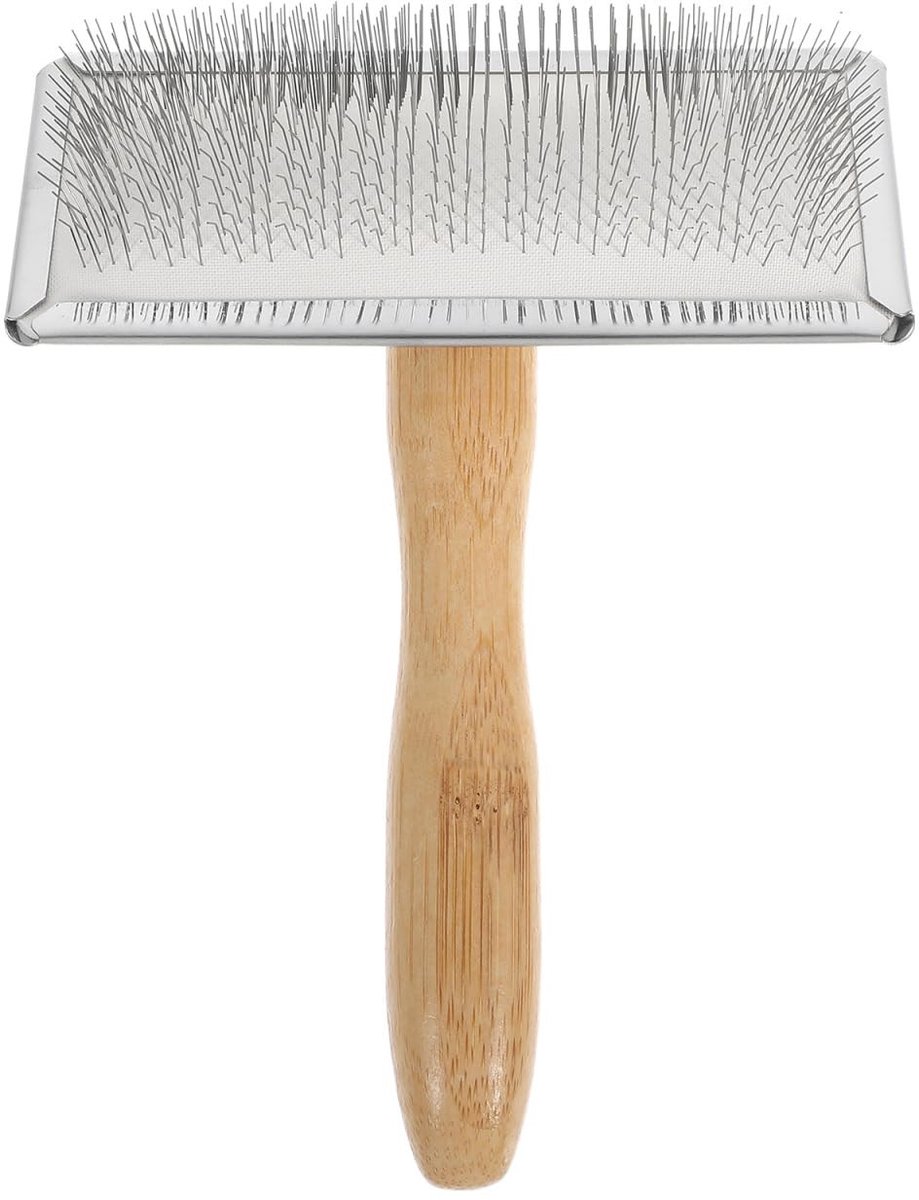Omgoods - Ergonomische Wol Kam met Bamboe Handvat