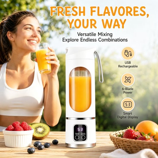 Omgoods - LOMUG Draagbare Blender voor Smoothies 450ml — afbeelding 5