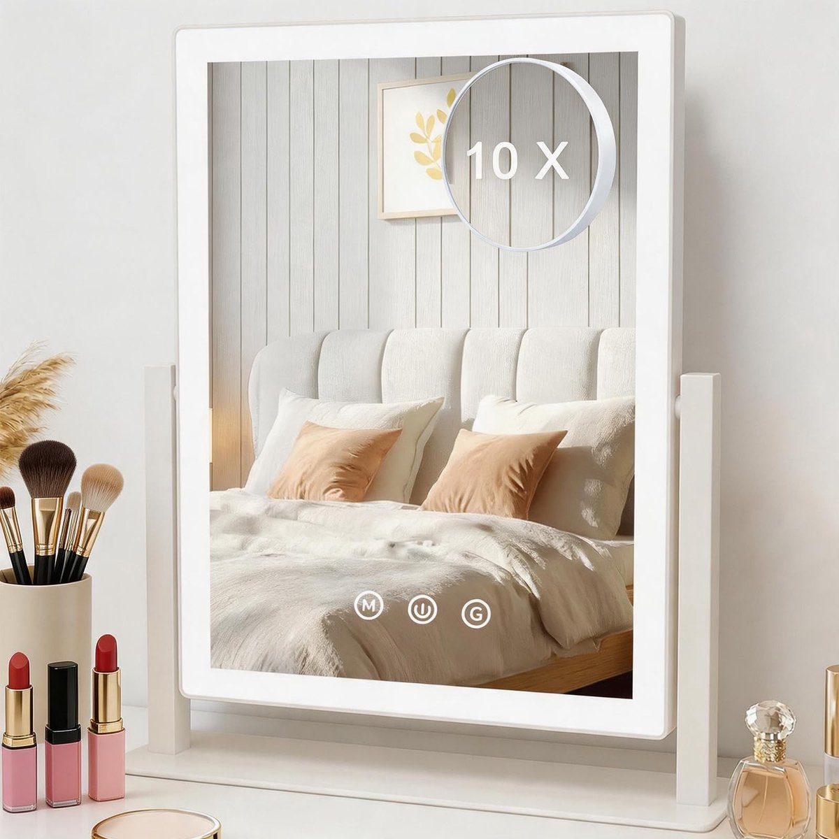 Omgoods - Make-upspiegel met LED Verlichting en 3 Lichtmodi