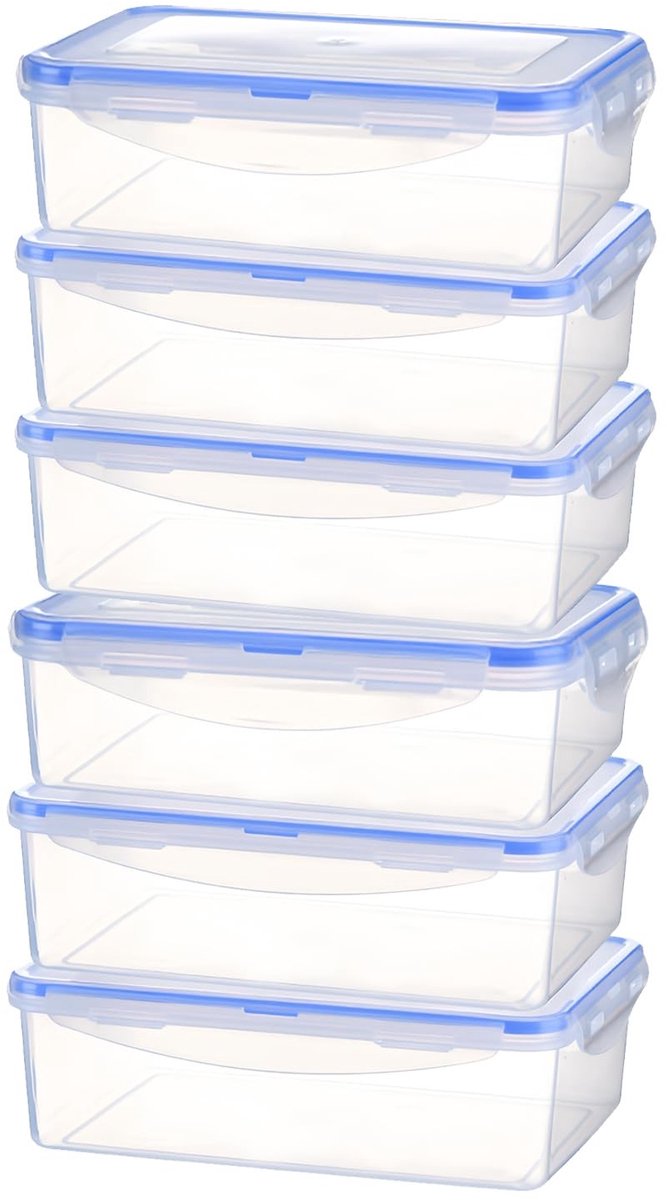 Omgoods - Set van 6 Luchtdichte Voedselcontainers 800ml