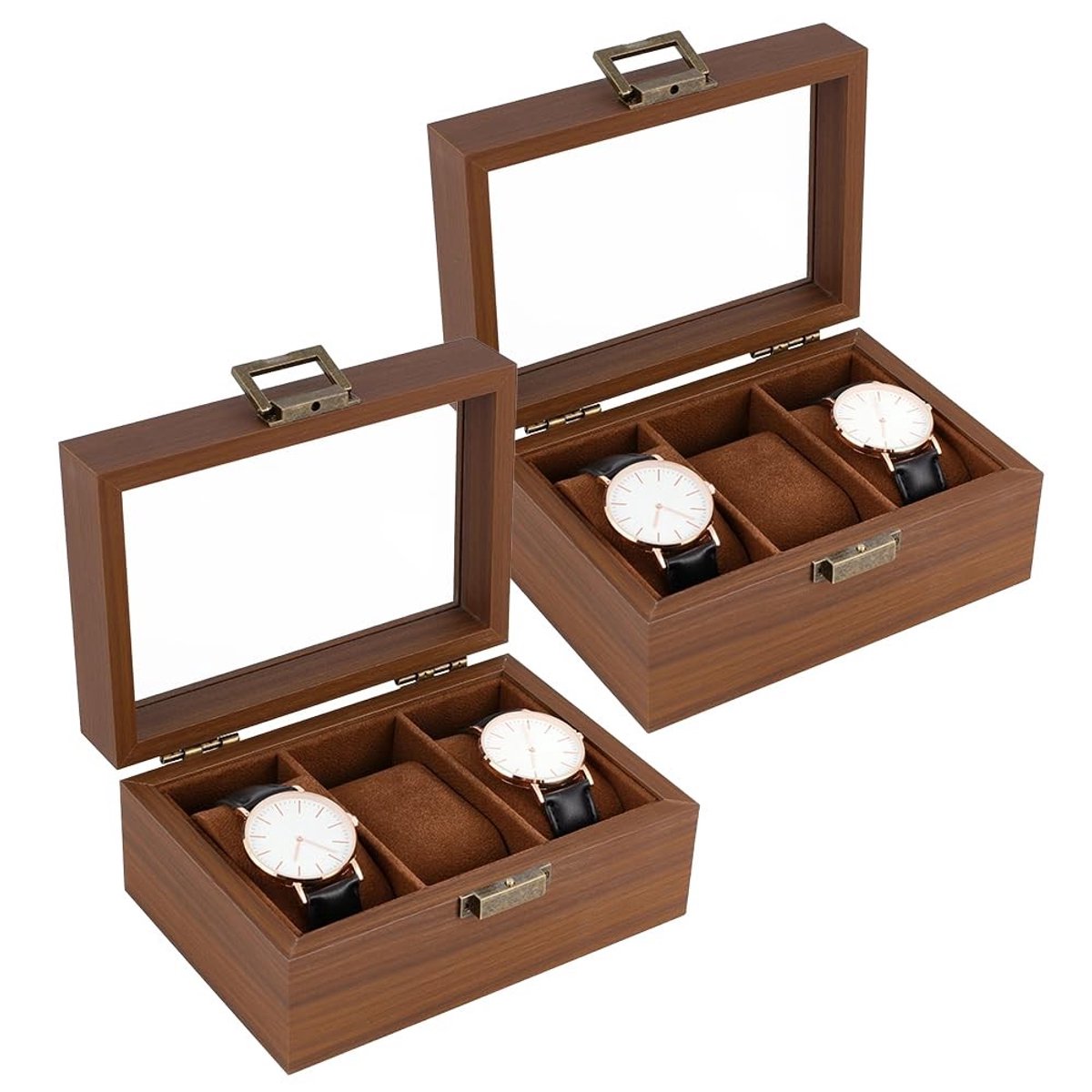 Omgoods - Houten Horlogedoos voor Mannen met 3 Slots