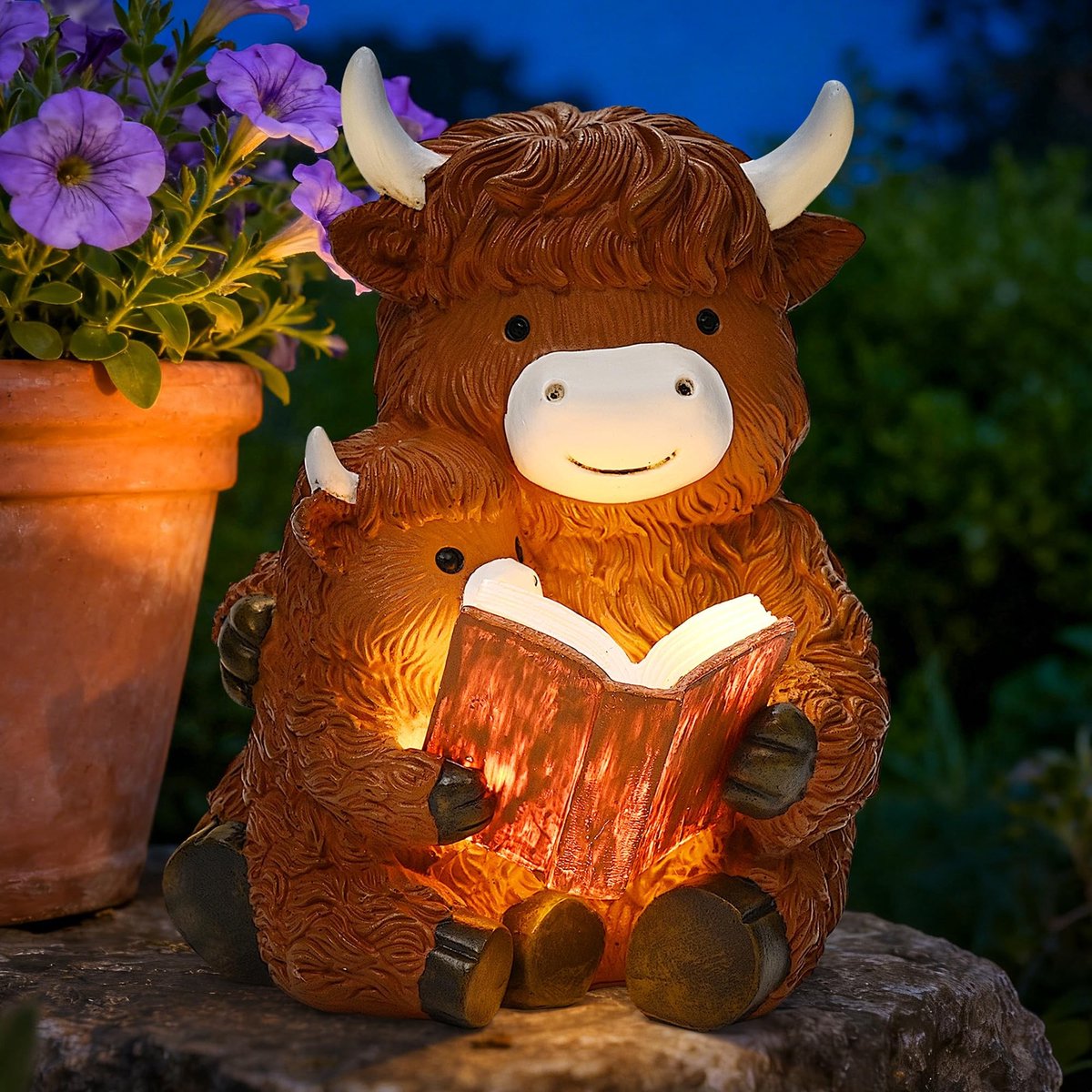 Omgoods - Ox Beeldje voor Tuin Decoratie met Zonne-energie