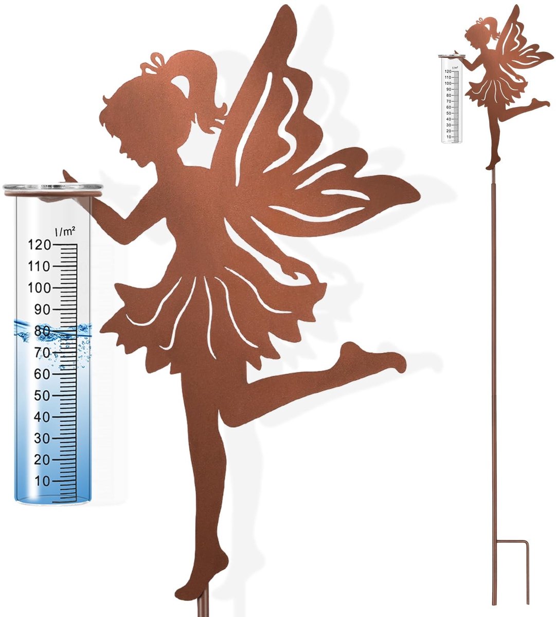 Omgoods - Regenmeter voor de Tuin met Decoratieve Elf