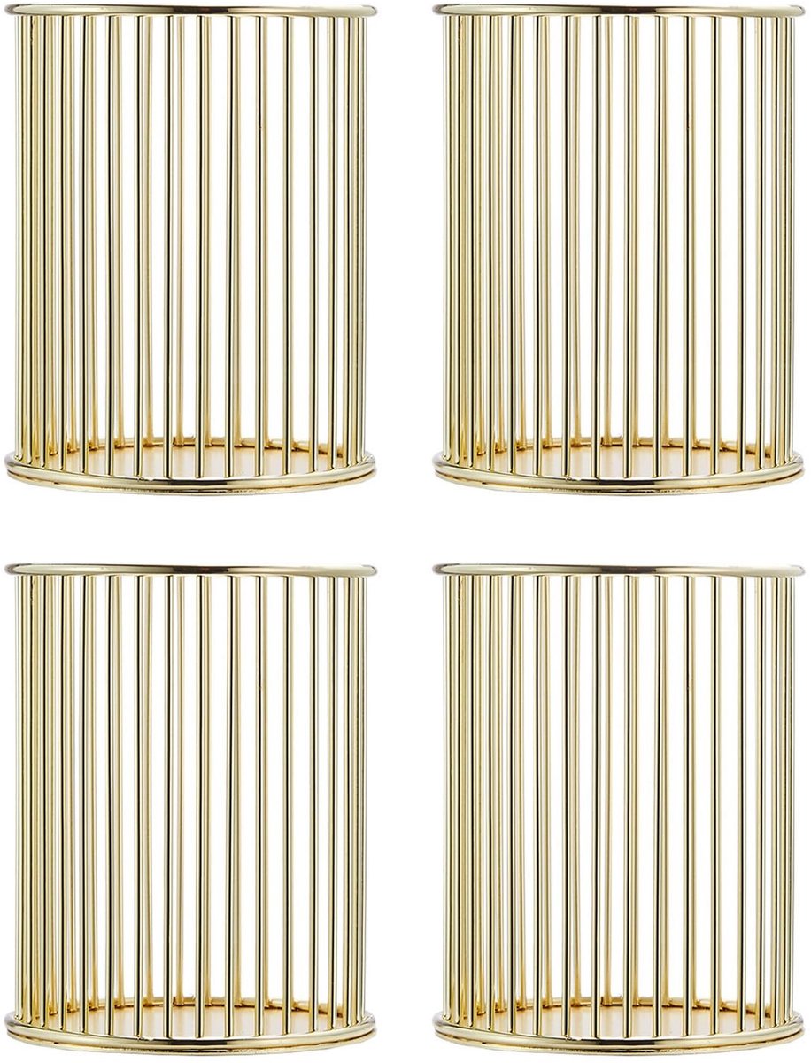 Omgoods - 4 Stuks Gouden Pennenhouders 8 x 10 cm - Organizer Voor Bureau en Make-up
