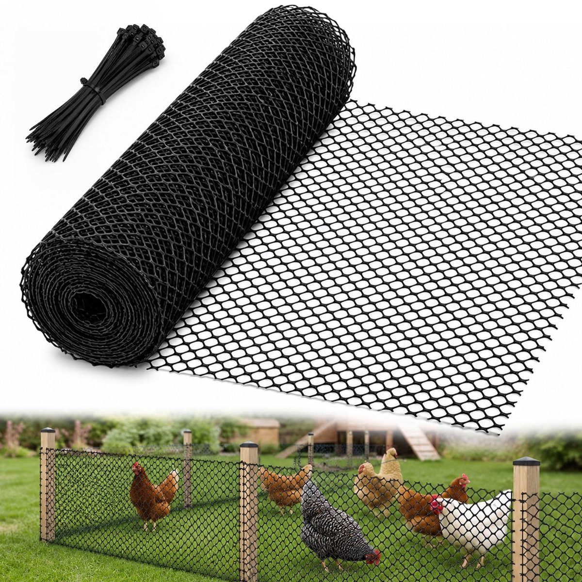 Omgoods - Flexibele Plastic Rolhek voor Dieren en Tuinbescherming