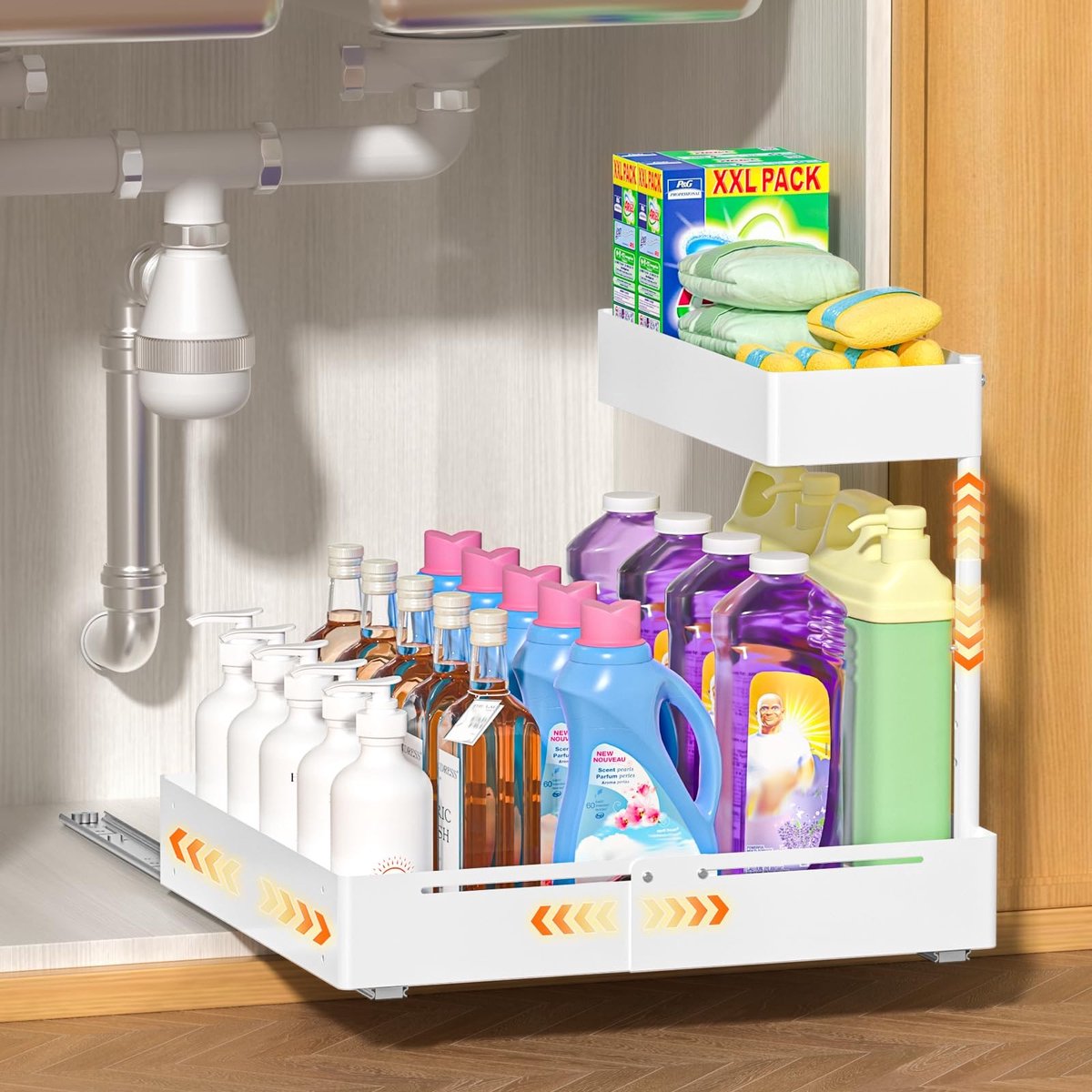 Omgoods - Uittrekbare Organizer met 2 Etages voor Onder de Gootsteen
