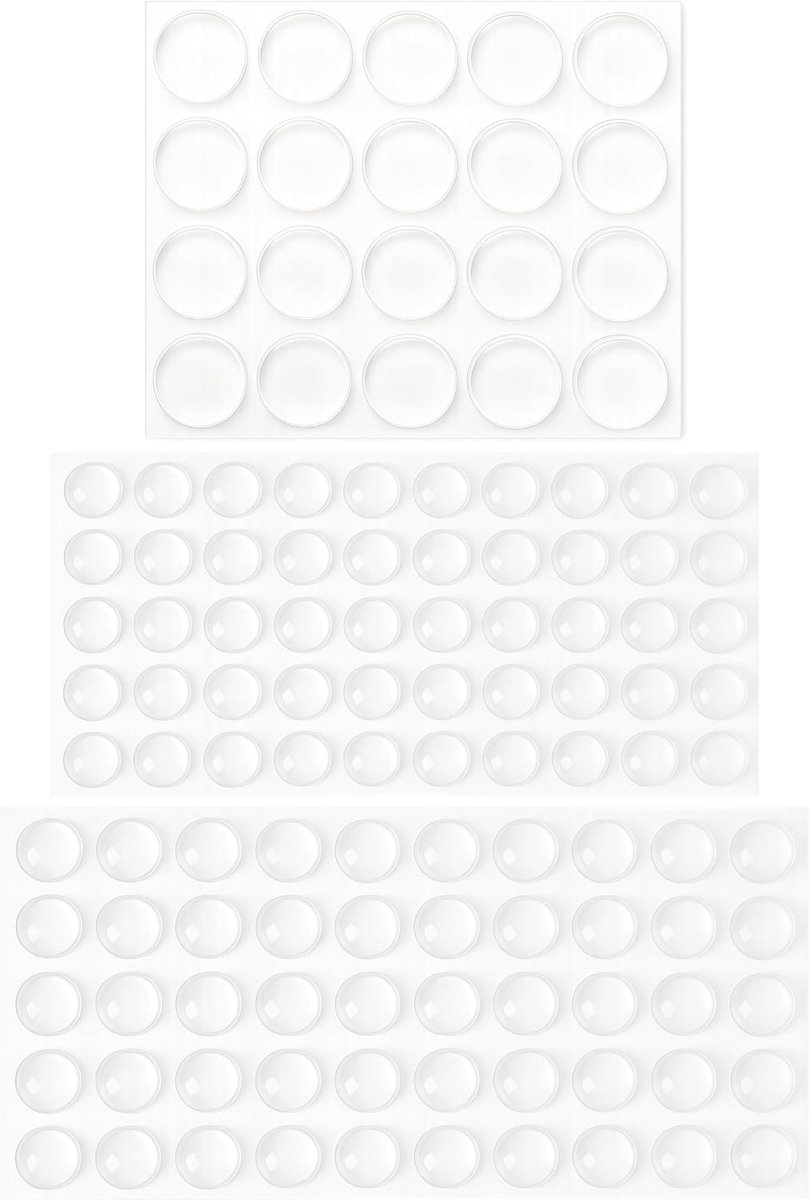 stootranden, 120 st., 20 x Ø 22 mm + 50 x Ø 10 mm + 50 x Ø 8 mm zelfklevende elastische stootranden in transparant, stootranden voor bescherming, stootranden voor stoppen
