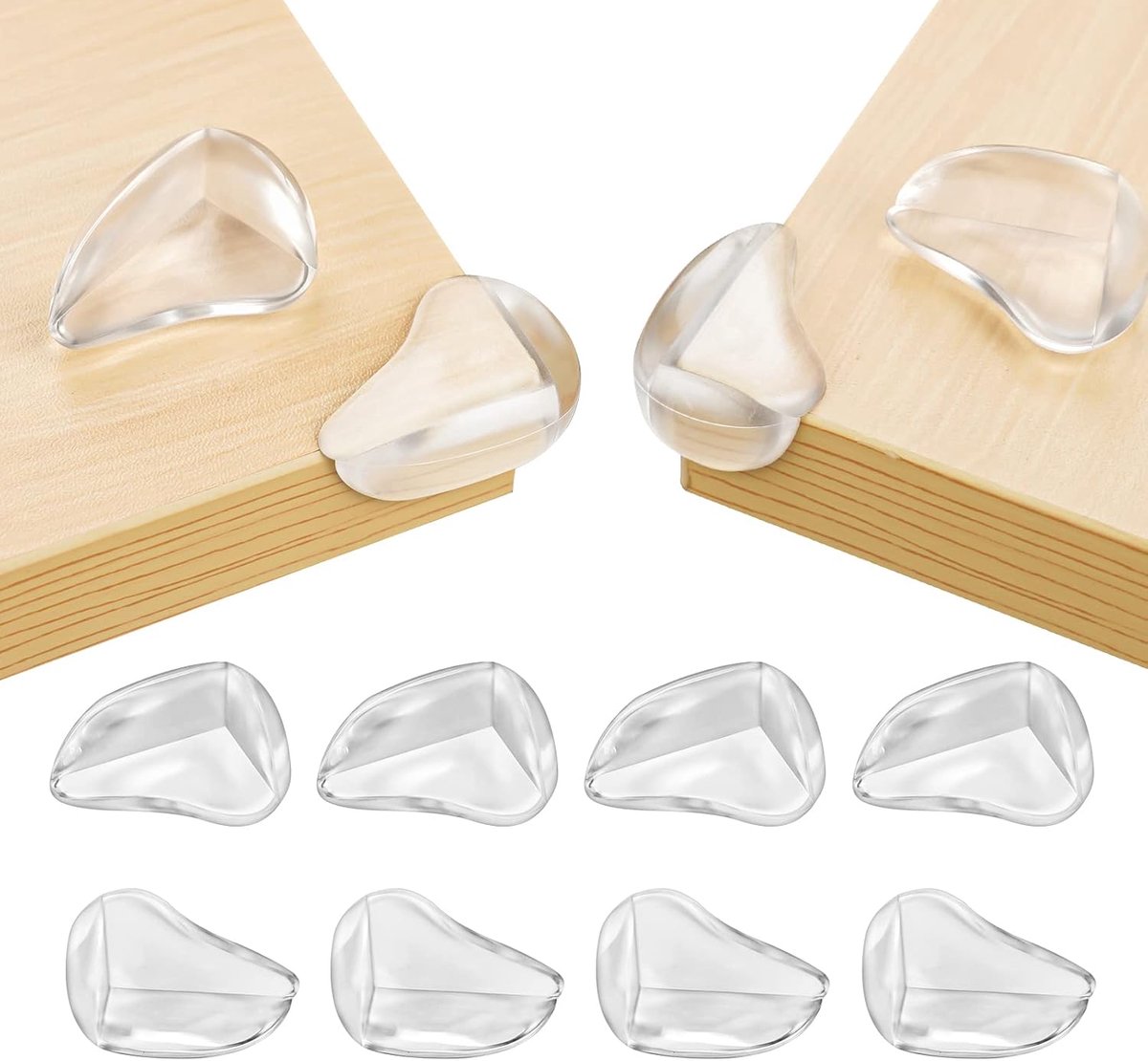 8 stuks tafelhoekbeschermers voor baby's, transparant, sterke hechtkracht om je baby te beschermen tegen scherpe hoeken van meubels (8 stuks)