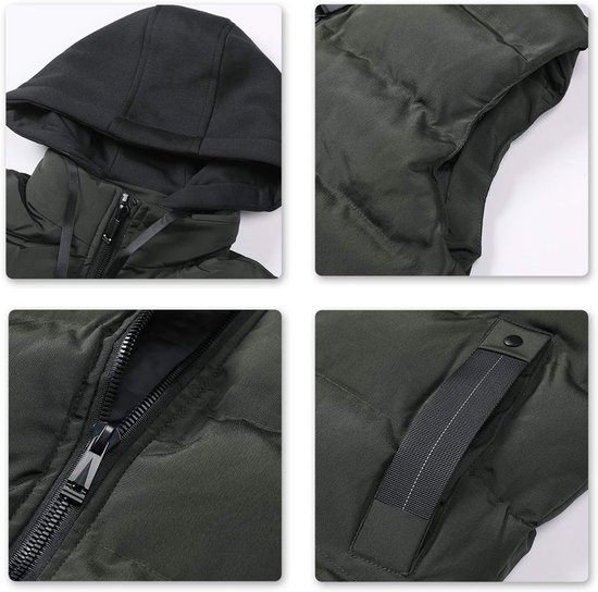 Heren Hooded Gilet Casual Winter Winddicht Gewatteerde Bodywarmer Outdoor Dikke Gewatteerde Puffer Body Warmer — afbeelding 2