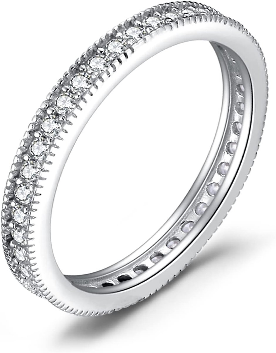 Ringen Verlovingsring Trouwringen Zilver 925 Dames Zirkonia Zilveren Ringen Trouwringen Damesring Stapelring Trouwringen Voorstelring Eternity Ring Set Sieraden