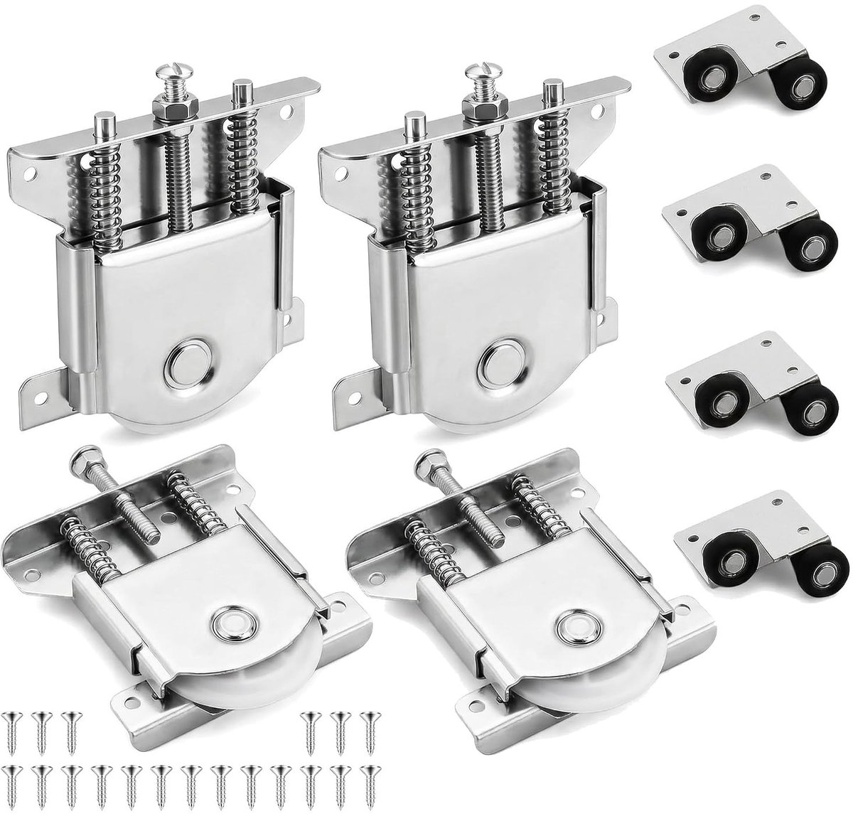 4 stuks schuifdeurrollen, loopwielen voor schuifdeuren, schuifdeur, roller, stil, metalen meubels, loopwielen, meubels, schuifdeur, rollers voor kledingkast, kast, raam