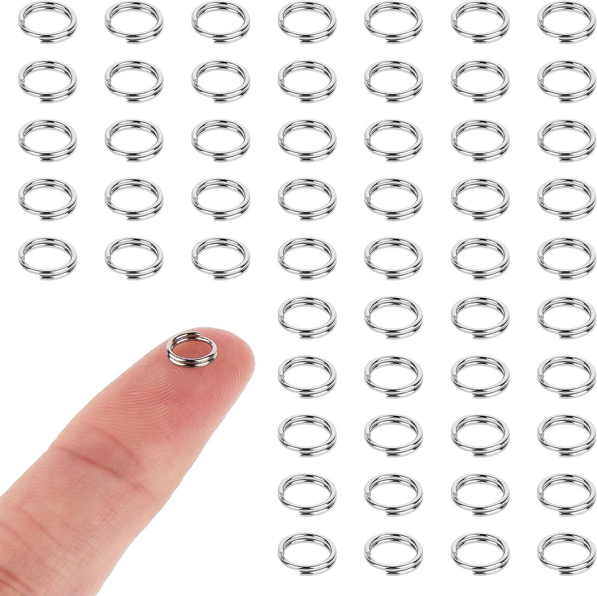 100 stuks 6mm splitringen voor sieraden, roestvrijstalen sleutelhangers, DIY armbanden en kettingen