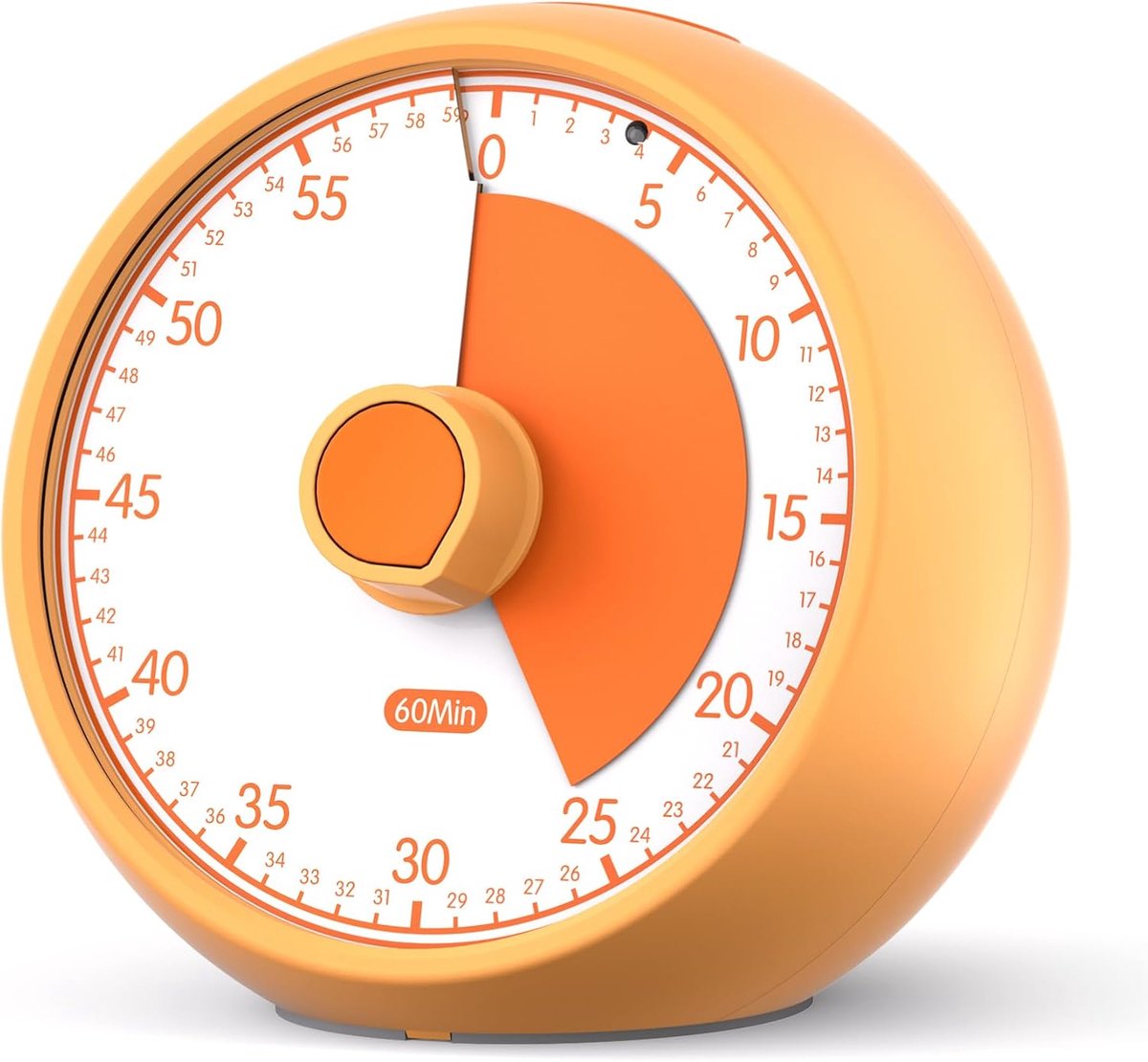 Timer voor Kinderen 60 Min – Stille Analogetimer met Aftel-/Wekfunctie, Concentratiehulpmiddel voor ADHD/Autisme, Tijdmanagement voor Huiswerk, Taken & Keuken (Oranje)