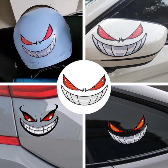5 stuks stickers voor robotmaaier, stickers ogen, waterdichte zelfklevende ogen, zelfklevende stickers, demon, reflecterende oogstickers, voor waarschuwing, auto, fiets, zuigrobot, decoratie — afbeelding 5