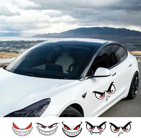 5 stuks stickers voor robotmaaier, stickers ogen, waterdichte zelfklevende ogen, zelfklevende stickers, demon, reflecterende oogstickers, voor waarschuwing, auto, fiets, zuigrobot, decoratie — afbeelding 4