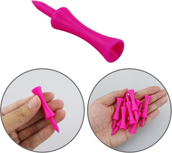 Roze Golf Tees - 100 Stuks van 57 mm (2-1/4 inch) Kunststof — afbeelding 2