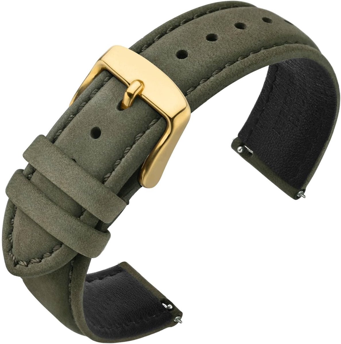 Horlogebanden, vintage nubuck suède zachte lederen horlogeband met snelsluiting