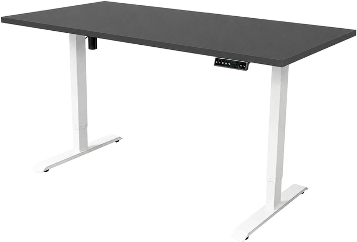 Sedero Elektrisch verstelbaar bureau - 140x80 cm - Single motor - Wit / Antraciet