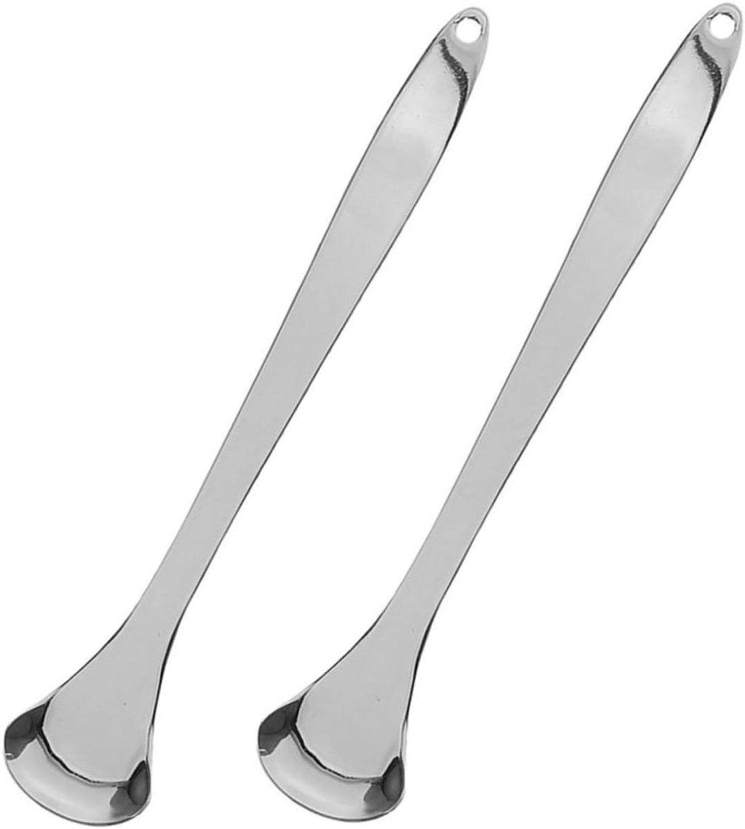 Tongschraper Roestvrijstaal - Tongreiniger Mondhygiëne - Frisse Adem Creëren - Lepoelvormig Ontwerp - 15 cm - Zilver