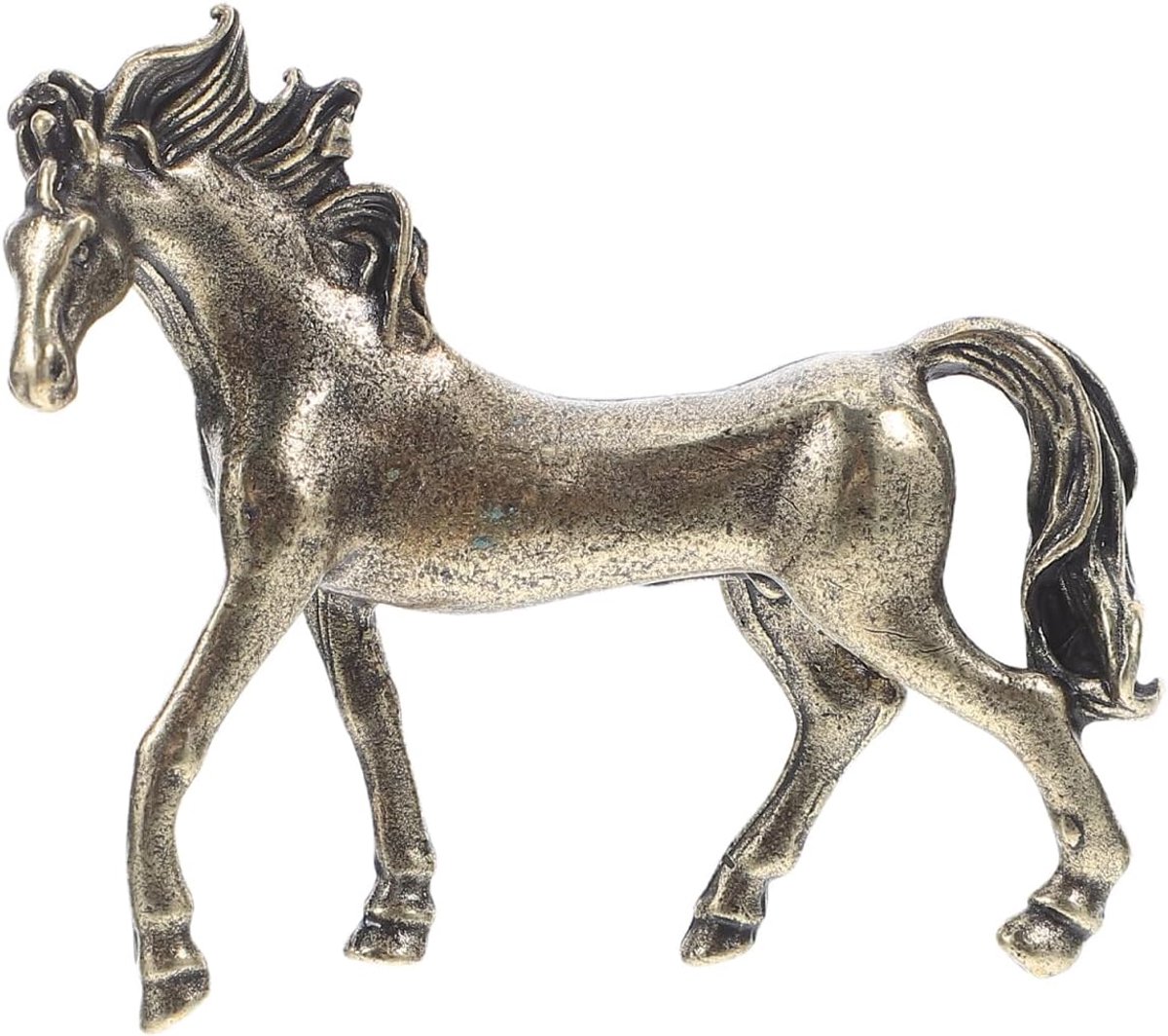 SnelShoppen - Messing Paardenbeeld Creatief Paardensculptuur Desktop Sieraden Feng Shui Decoratie voor Rijkdom en Welvaart Woonaccessoires Cadeau-Idee