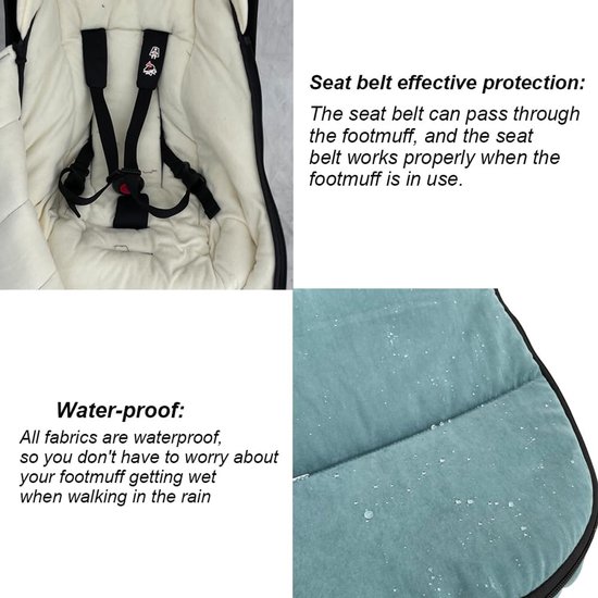 SnelShoppen - Universele Baby Buggy Voetenzak Warm en Zacht Voering Waterdichte Stof Geschikt voor Prams en Buggy's Inclusief Draagtas - Machinewasbaa van Snelshoppen — afbeelding 4